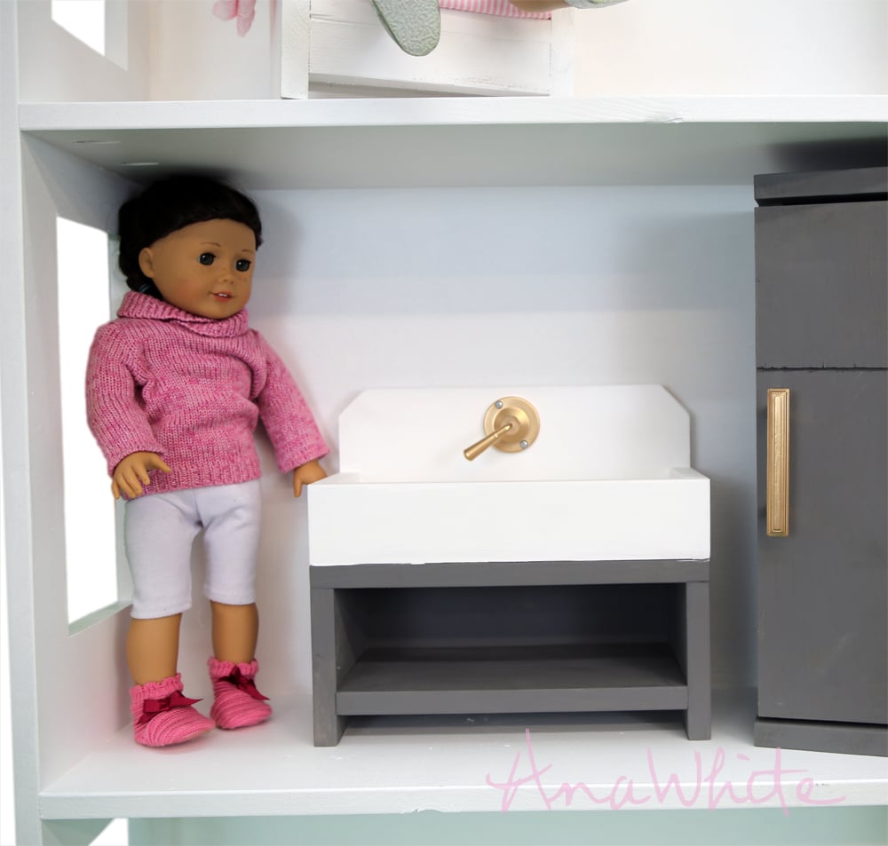 Diy american cheap girl doll kitchen